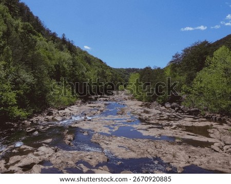 Ocoee Riverbed with rocks and trees