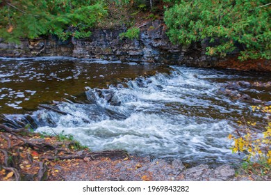 Ocqueoc Falls, The Largest Waterfall In The Lower Peninsula Of Michigan, In Ocqueoc Falls State Park, Near Millersburg, Michigan.