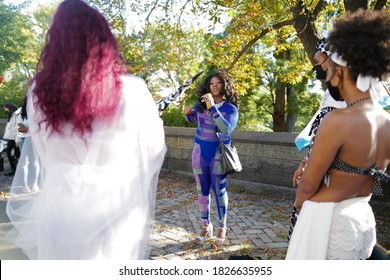 Oct 03, 2020 Black Trans Lives Matter Marching At Central Park North, New York City, USA.