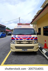 Oct 07, 2021 - Penang, Malaysia: An ambulance owned by the Health Ministry of Malaysia was parked beside the government's clinic (front view).