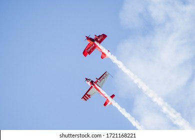 Oct 12, 2019 San Francisco / CA / USA - Team Oracle performing at the Fleet Week Airshow; Team Oracle is an American aerobatic aviation team sponsored by the Oracle Corporation