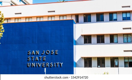 Oct 20, 2019 San Jose / CA / USA - San Jose State University (SJSU) Building, Home Of The Department Of Physics & Astronomy, In The Campus Located In Downtown San Jose; 