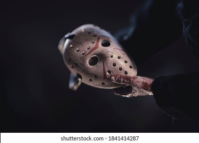 OCT 25 2020: Friday the 13th slasher Jason Voorhees and hockey mask  - Neca action figure