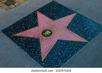 Oct 4th 2019. Los Angeles, California. Stan Lee’s Star On The Hollywood Walk Of Fame On Sunset Boulevard, West Hollywood.