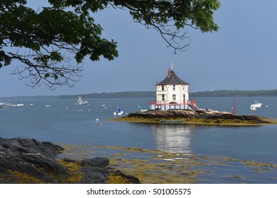 An Octagon House In Casco Bay In Maine.