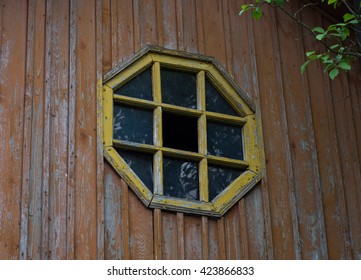 Octagonal Wooden Abandoned Attic Window