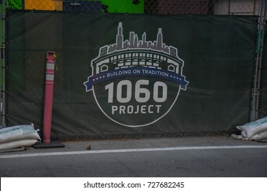 October 10, 2016 - The 1060 Project Sign, Wrigley Field, Wrigleyville, Chicago, Illinois