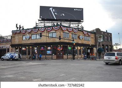 October 10, 2016 - World Famous Bar Cubby Bear, Across Wrigley Field, Wrigleyville, Chicago.