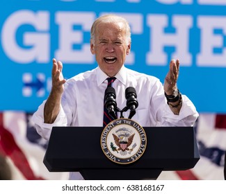 OCTOBER 13, 2016: Vice President Joe Biden Campaigns For Nevada Democratic U.S. Senate Candidate Catherine Cortez Masto And Presidential Candidate Hillary Clinton At The Culinary Union, Las Vegas, NV