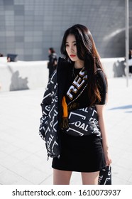 October 16, 2019: Seoul, Korea - Street Style Outfit During Seoul Fashion Week - SFWSS20