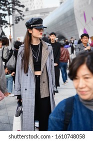 October 16, 2019: Seoul, Korea - Street Style Outfit During Seoul Fashion Week - SFWSS20