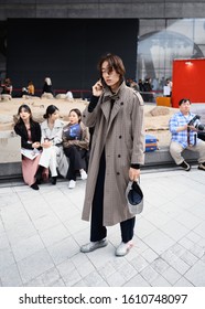 October 16, 2019: Seoul, Korea - Street Style Outfit During Seoul Fashion Week - SFWSS20