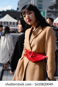 October 16, 2019: Seoul, Korea - Street Style Outfit During Seoul Fashion Week - SFWSS20