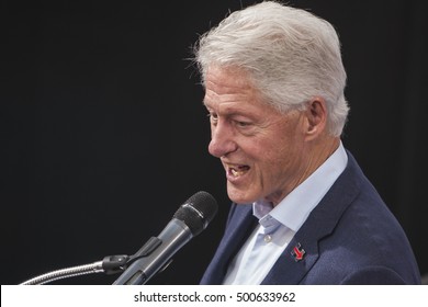 October 18th 2016 - Bue Bell ,USA - President Bill Clinton Holds Campaign Rally For Hillary Clinton In Blue Bell Montgomery County College.