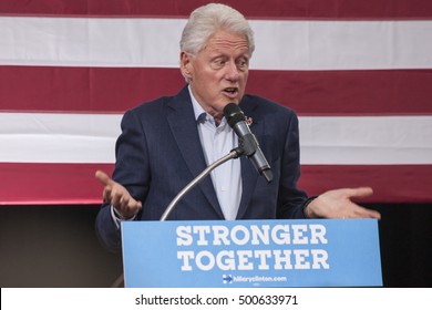 October 18th 2016 - Bue Bell ,USA - President Bill Clinton Holds Campaign Rally For Hillary Clinton In Blue Bell Montgomery County College.