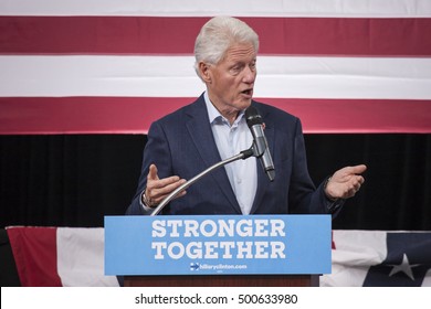 October 18th 2016 - Bue Bell ,USA - President Bill Clinton Holds Campaign Rally For Hillary Clinton In Blue Bell Montgomery County College.