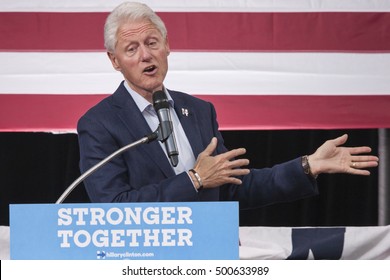 October 18th 2016 - Bue Bell ,USA - President Bill Clinton Holds Campaign Rally For Hillary Clinton In Blue Bell Montgomery County College.