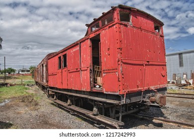 October 20, 2018. Seymour, Victoria, Australia.  Historic Victorian Railways Guards Van At Seymour Railway Heritage Centre Open Day