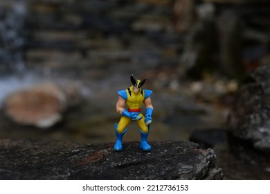 October 2022, Istanbul, Turkiye: Wolverine Figure From X Men Cartoon And Movie Of Marvel Comics In The Outside.