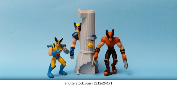 October 2022, Istanbul, Turkiye: X Men Movie Figurines Of Wolverine. 