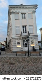 October 2022 -Tartu, Estonia: Tartu Art Museum Which Reminds Of The Leaning Tower Of Pisa In Italy