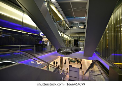 October 21, 2019. Heathrow Airport Business Class Lounge Entrance View In London, England. 