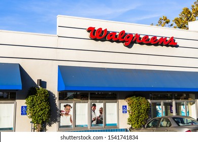 October 24, 2019 Sunnyvale / CA / USA - Walgreens pharmacy local branch; Walgreens (part of  Walgreens Boots Alliance Inc. holding) operates the second-largest pharmacy store chain in the USA