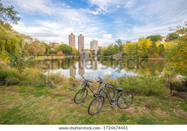 October 29th, 2016 -\
New York - USA, Riding bikes is one of the most popular activities\
in Central Park