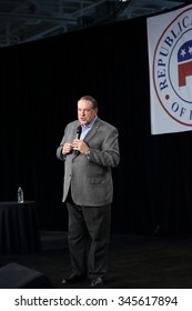 OCTOBER 31, 2015 - DES MOINES, IOWA.  Former Arkansas Governor Mike Huckabee Speaks At The Republican Growth And Opportunity Party.