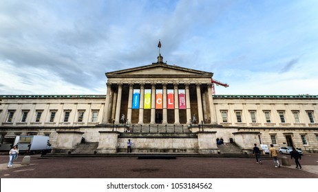 October 5, 2017. Front View Of University College London Main Building. 