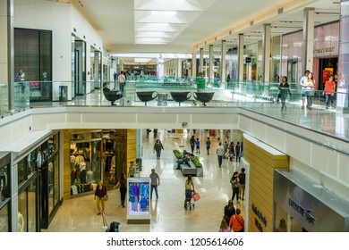 October 5, 2018 San Jose/CA/USA - People Shopping At Westfield Valley Fair Mall