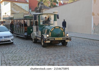 October 7, 2019, Czech Republic, Prague, Excursion Train Carrying Tourists In Wagons