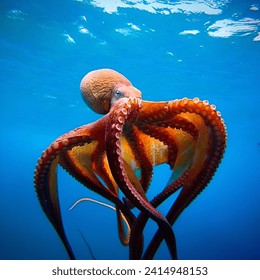 Octopus cyanea found in the both Indian and  Pacific ocean. It grows to 16 cm in mantle length with arms to atleast 80 cm.