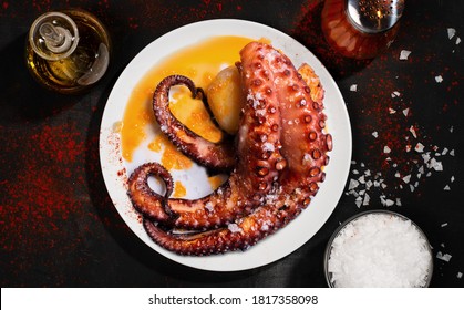 Octopus Dish With Salt, Oil And Paprika