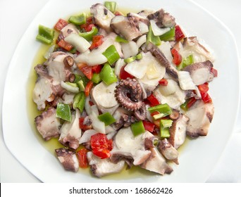 Octopus With Olive Oil, Vinaigrette, Salt And Paprika