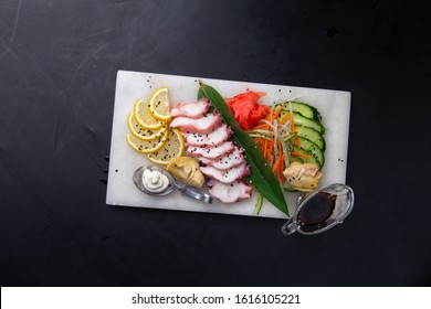 Octopus Sashimi On A White Board