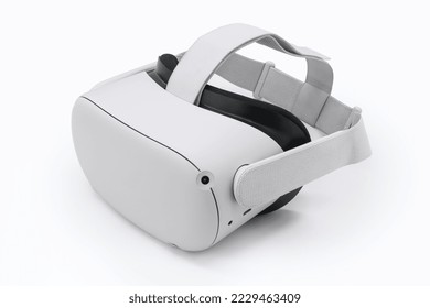 Oculus Quest VR Headset Isolated on a White Background – High-Resolution Image for Technology and Gaming Concepts. - Powered by Shutterstock - Get 15% off with code: PIKWIZARD15
