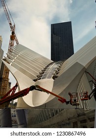 Oculus Under Construction Near Freedom Tower. August 2015.