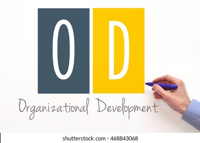 OD. Organizational Development Sign On White Background