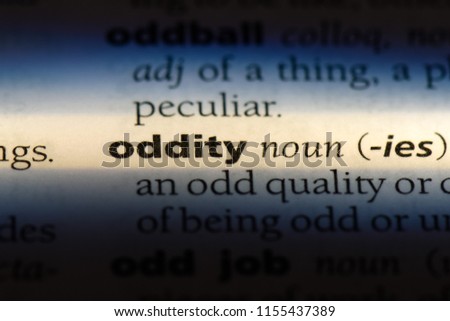 oddity word in a dictionary. oddity concept.