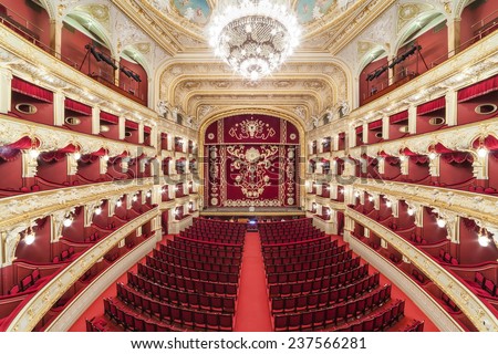 The Odessa National Academic Theater of Opera and Ballet in Ukraine. Central Golden Hall. 06 Jan 2014