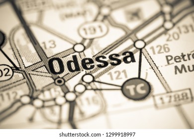 Odessa. Texas. USA On A Map