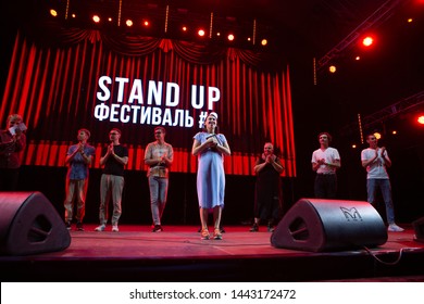 Odessa, Ukraine June 23, 2019: Stand Up Show. Speech Artists Humorous Genre.