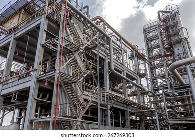 ODESSA, UKRAINE - March 29 2013: Petrochemical refinery Lukoil in Odessa. Fragments processing chemical plant. Oil, gasoline, chemicals - Shutterstock ID 267269303