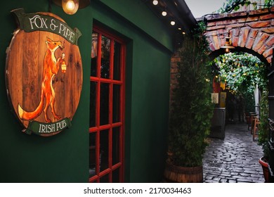 Odessa, Ukraine - September 5, 2021: Old Irish Pub In Odessa. Fox