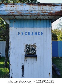 Odessa,Ukraine -10/15/2018: Rusty Currency Exchange Booth