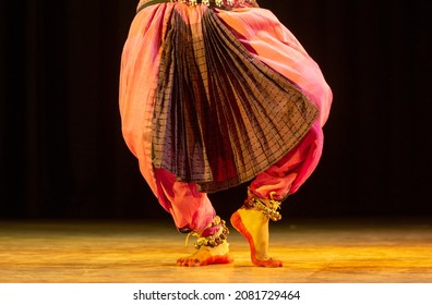 Odissi Dance Indian Performing Art Pose, Shot From A Live Dance Performance.. Indian Classical Dance