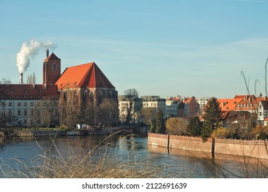 Odra River Wroclaw Winter Landscape