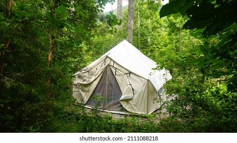 Off Grid Wall Tent. Wilderness Living And Camping  Glamping. Asheville, North Carolina. Aribnb  Hip Camp  Great Smoky Mountains