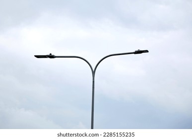 Off LED Lighting street - new lamp on sky background